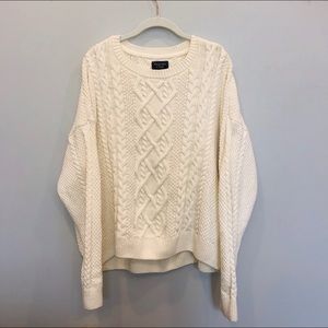 Abercrombie & Fitch cable knit white sweater
